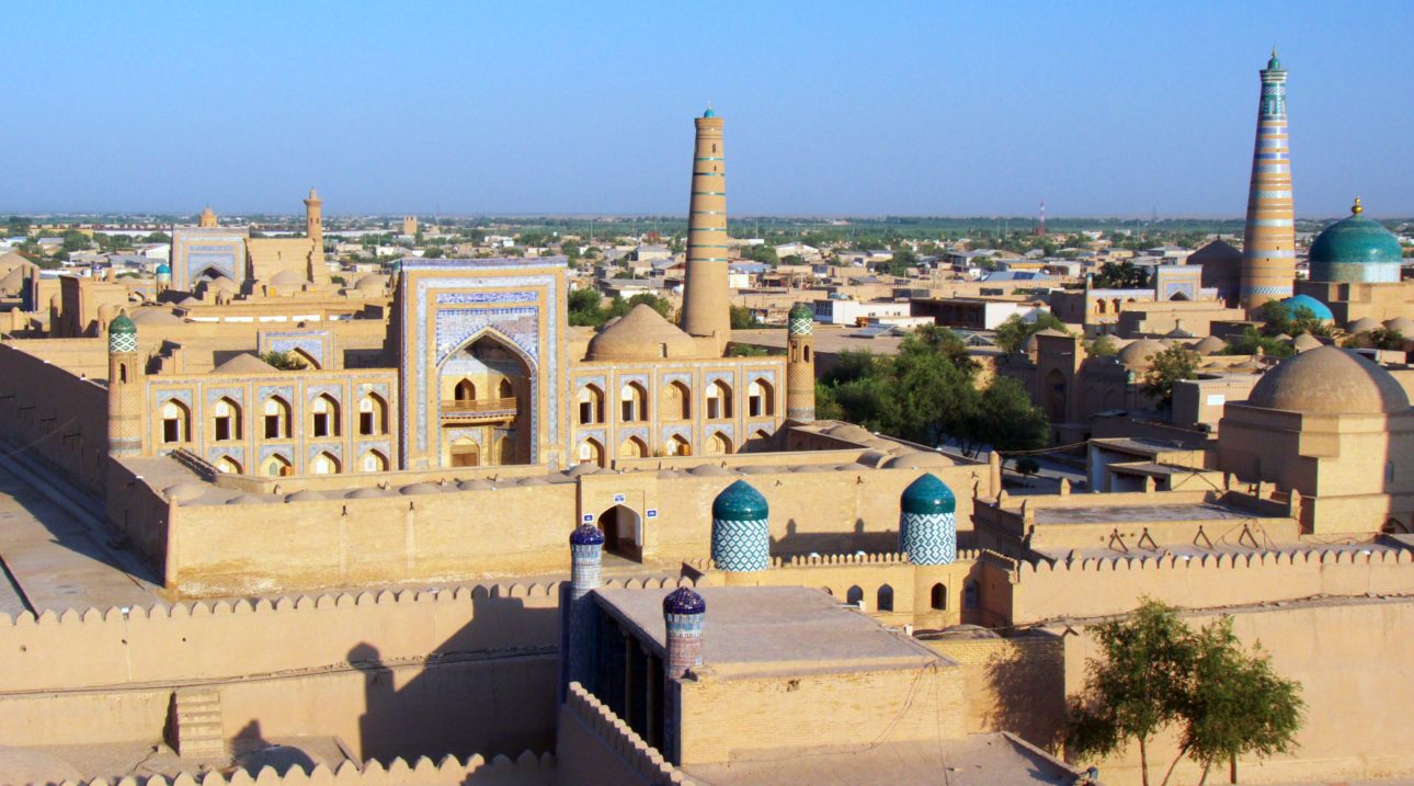 View of Khiva's old town from the city wall